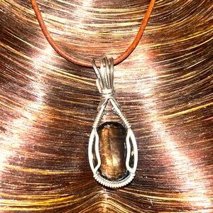 Beautiful Citrine Gemstone Handmade Wire Pendant Jewelry